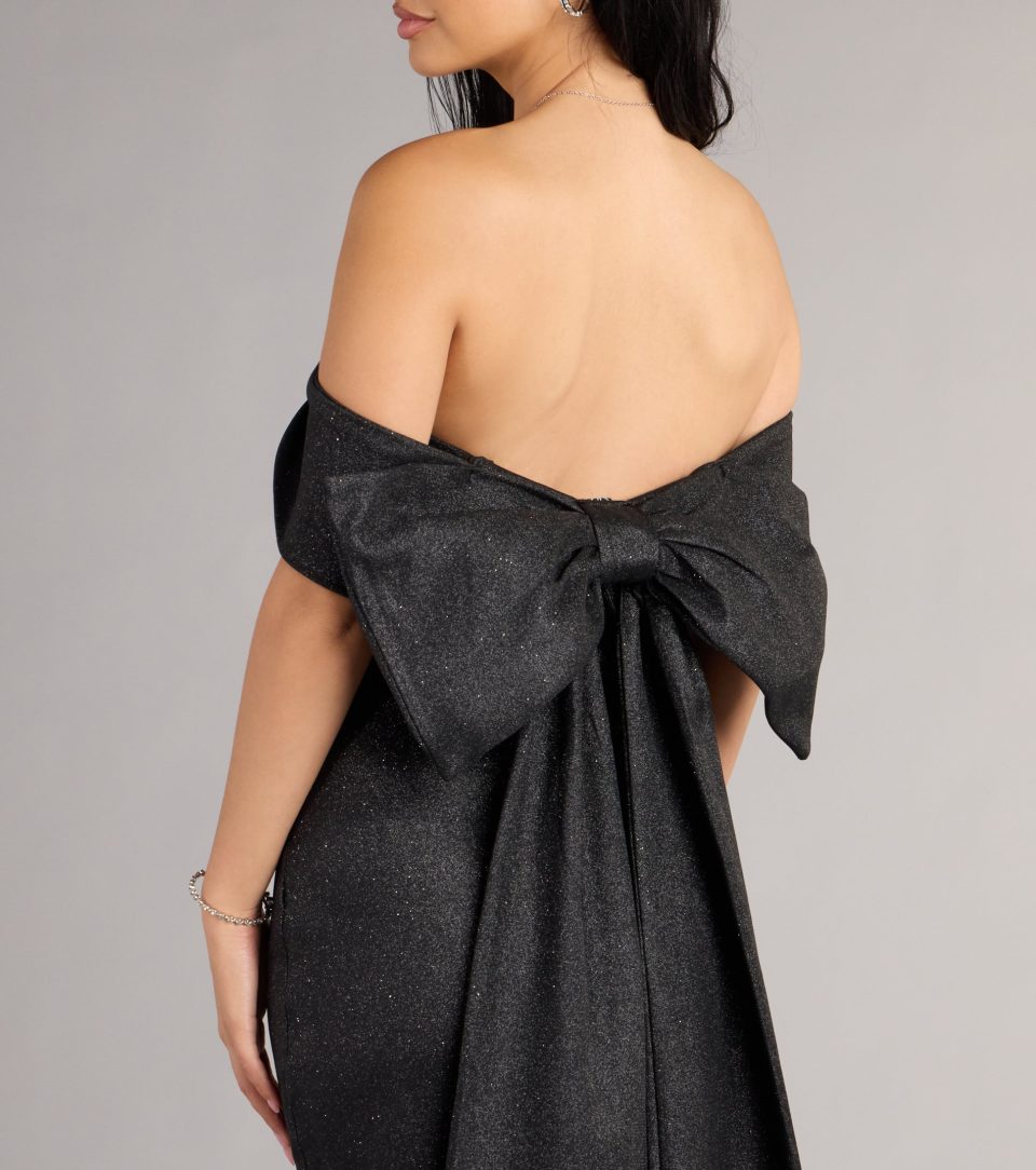 Lucinda Glitter Bow Mini Dress