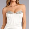 Kris Satin Rhinestone Corset Mini Dress