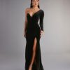 Cheyenne Formal One-Shoulder Velvet Dress