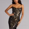 Brookelle Sequin Slit Formal Dress