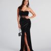 Mia Formal Velvet Corset Wrap Long Dress
