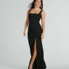 Sara Sleeveless Mermaid Crepe Long Formal Dress