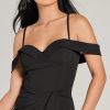 Bridget Off-The-Shoulder Slim Crepe Formal Dress