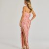 Brie Strapless Ruffled Slit Column Dress