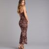 Alluring Bloom Flocked Floral Mesh Maxi Dress