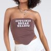 Cowgirls Break Hearts Graphic Crop Top