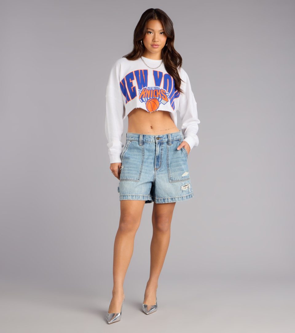 Ultra Game NBA New York Knicks Crop Sweatshirt