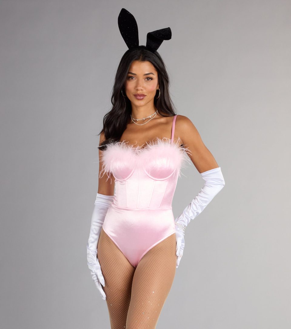 Iconic Bunny Satin Corset Bodysuit