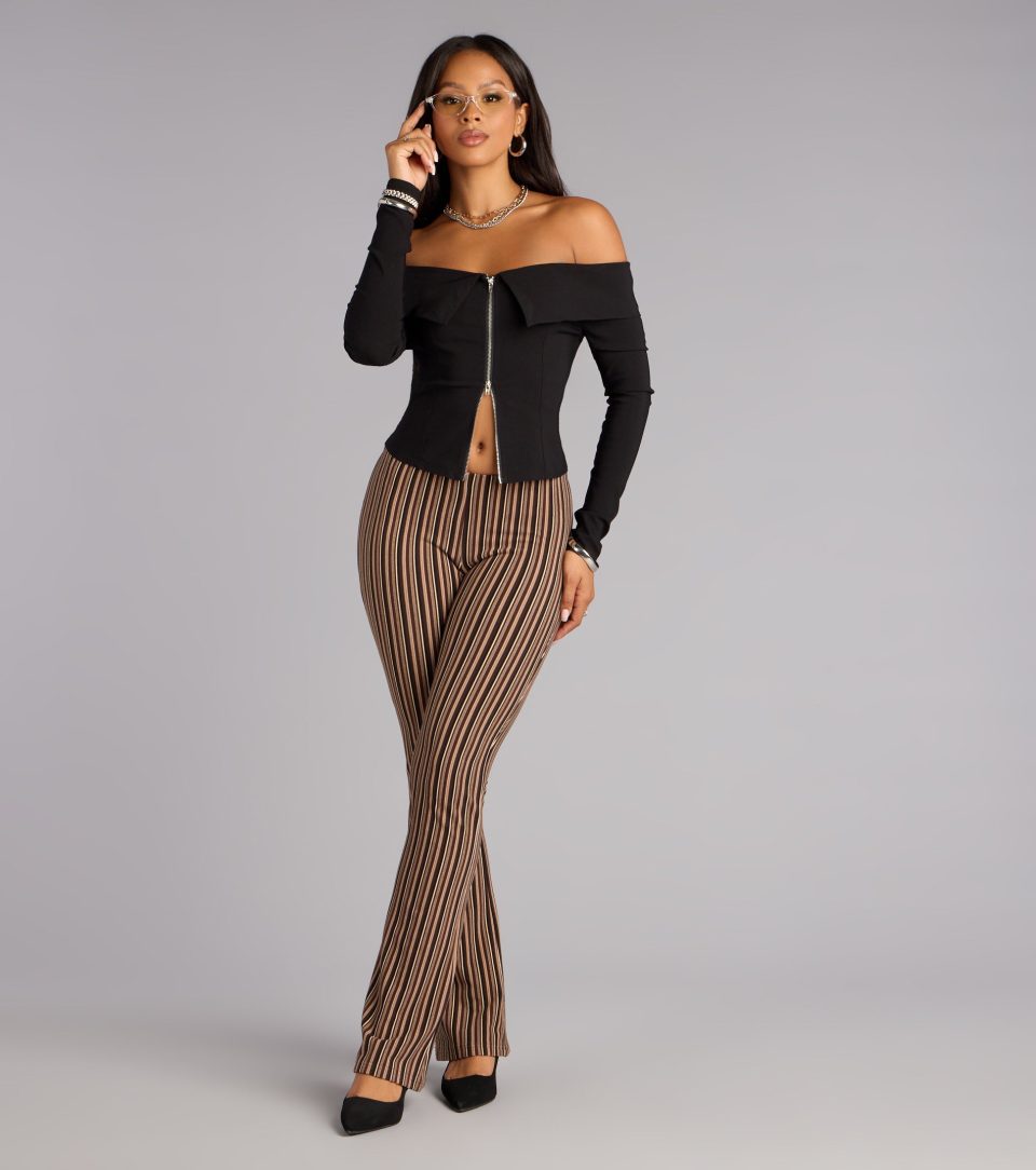 Zip Me Up Off-The-Shoulder Top