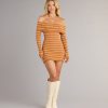 Cozy Flirt Striped Mini Dress