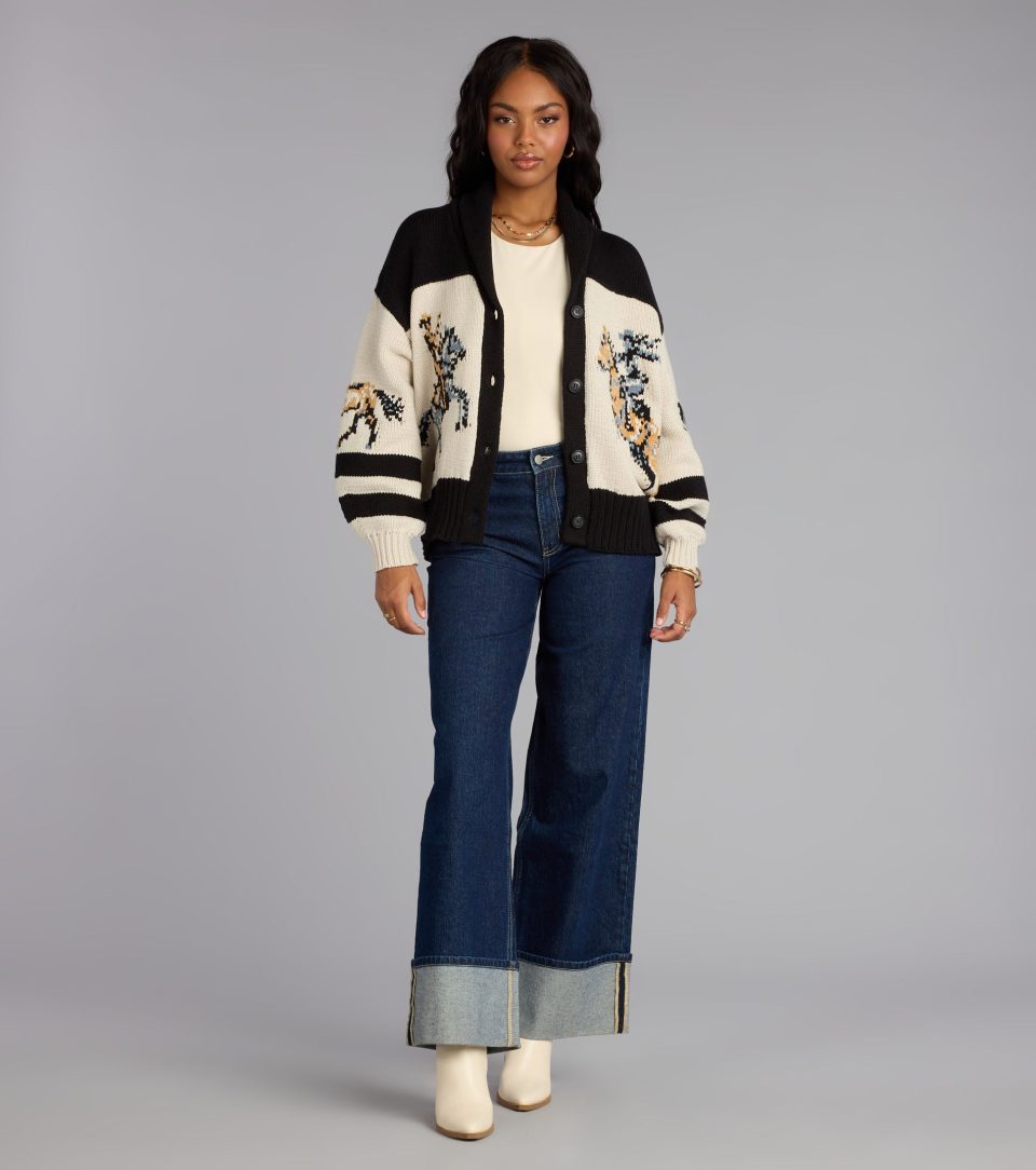 Giddy Up Knit Horse Cardigan
