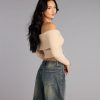 Snug Luxe Off-The-Shoulder Crop Top