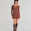 Effortless Vibe Ribbed Knit Long Sleeve Mini Dress