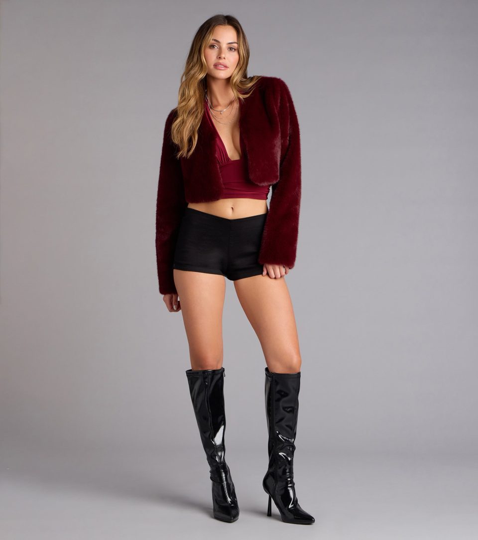 Faux The Drama Cropped Jacket