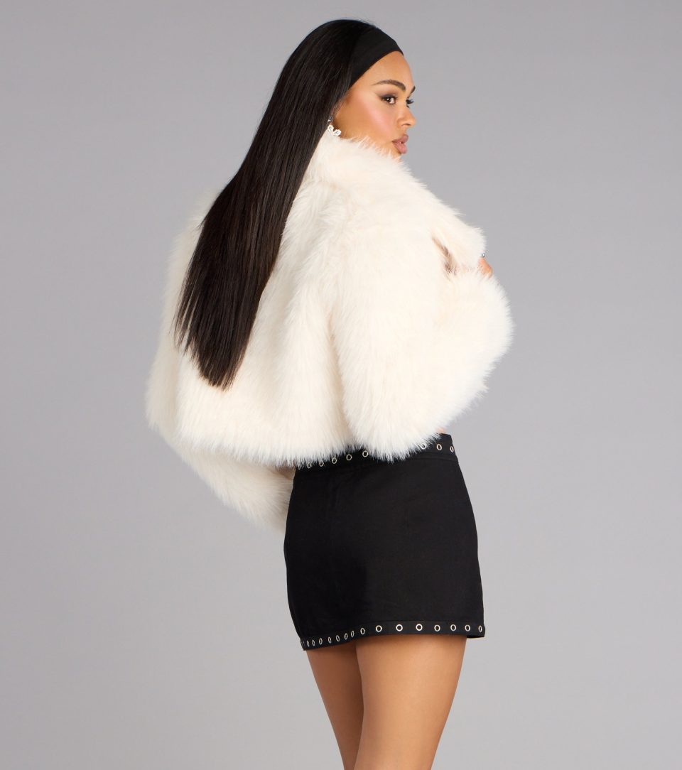 High Drama Cropped Faux Fur Jacket