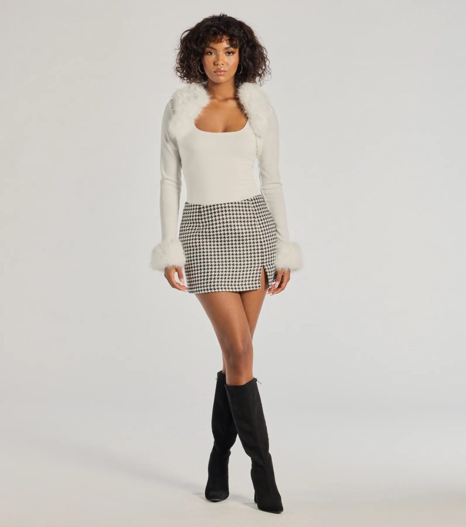 Exclusive Chic Removable Faux Fur Long Sleeve Bolero