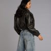 Cool Factor Faux Leather Bomber Jacket