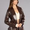 Statement Season Faux Leather Trench Coat