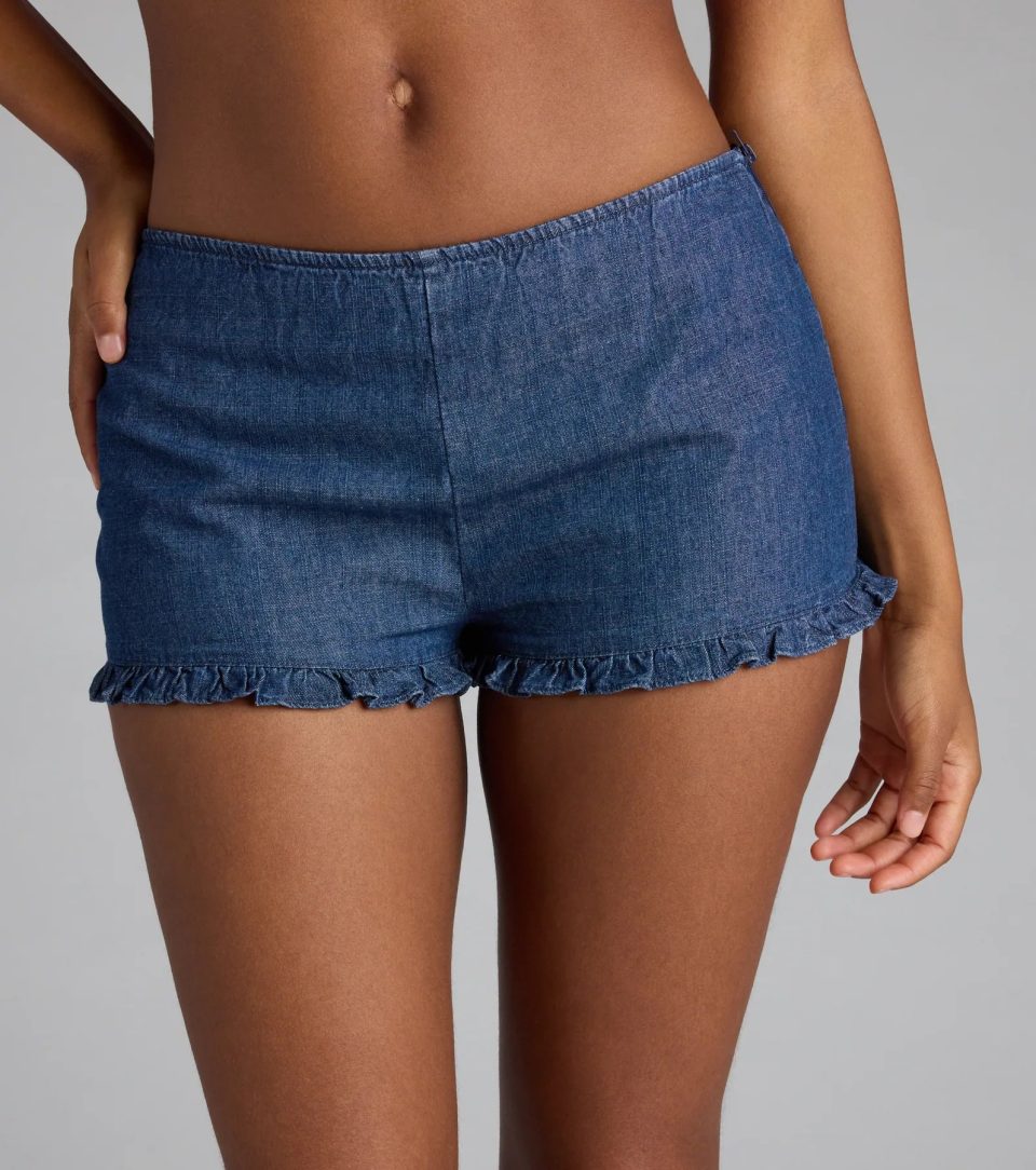 Frill Seeker Ruffled Denim Shorts