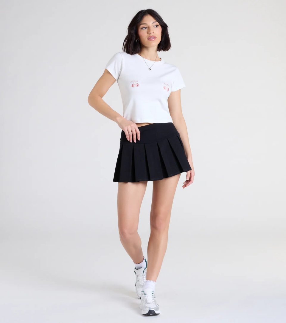 School's Out High-Rise Pleated Ponte Skort