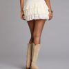 Charming Allure Drop Waist Tiered Lace Skort