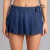 Wrapped Up Cute Denim Pleated Skort