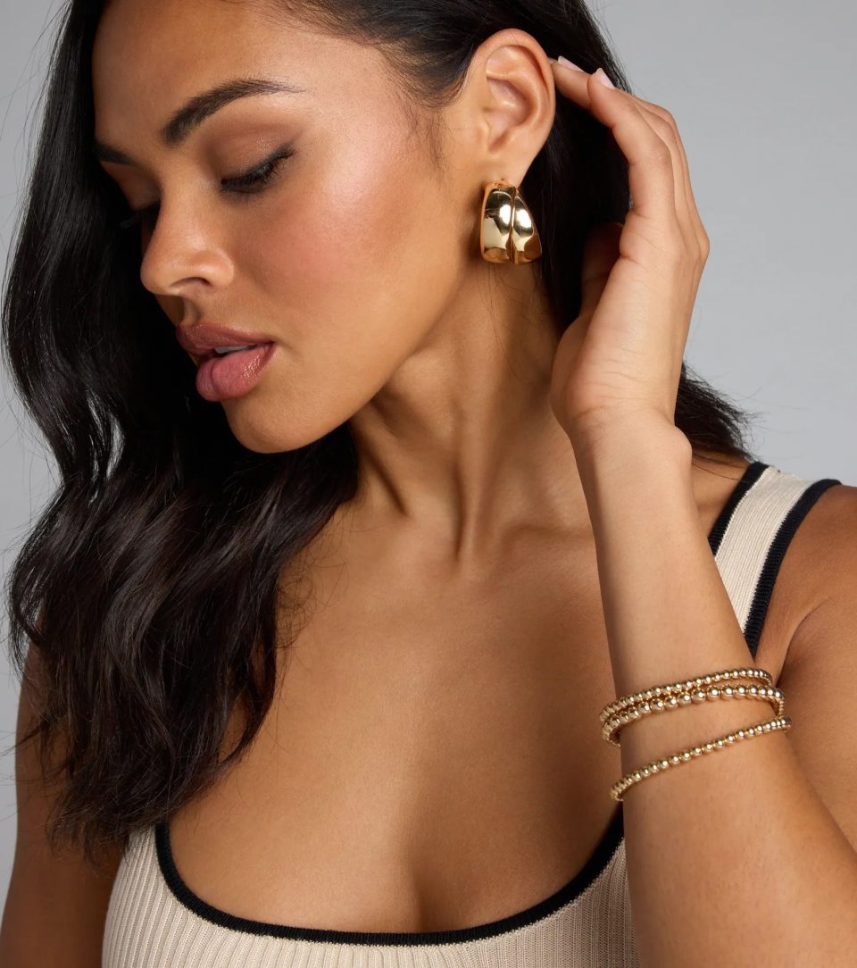 Twice The Shine Double Hoop Earrings