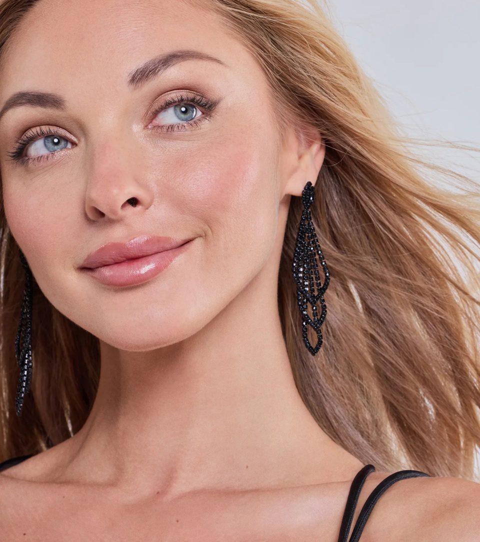 Glitzy Drama Rhinestone Chandelier Earrings