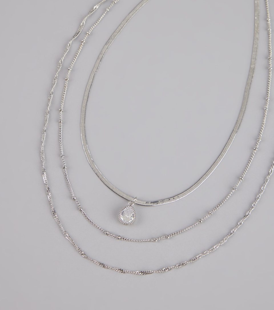 Layers of Luxe Teardrop Cubic Zirconia Necklace