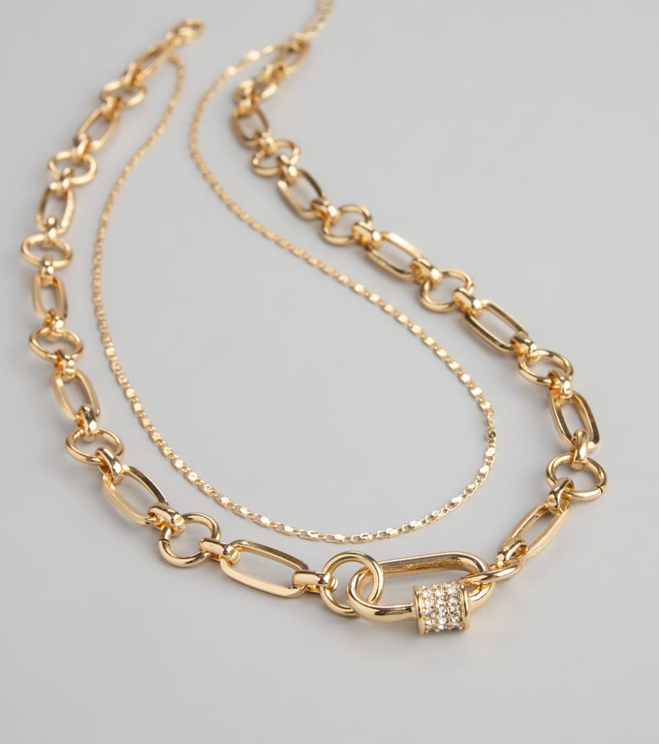 Linked Up Layered Chain Necklace