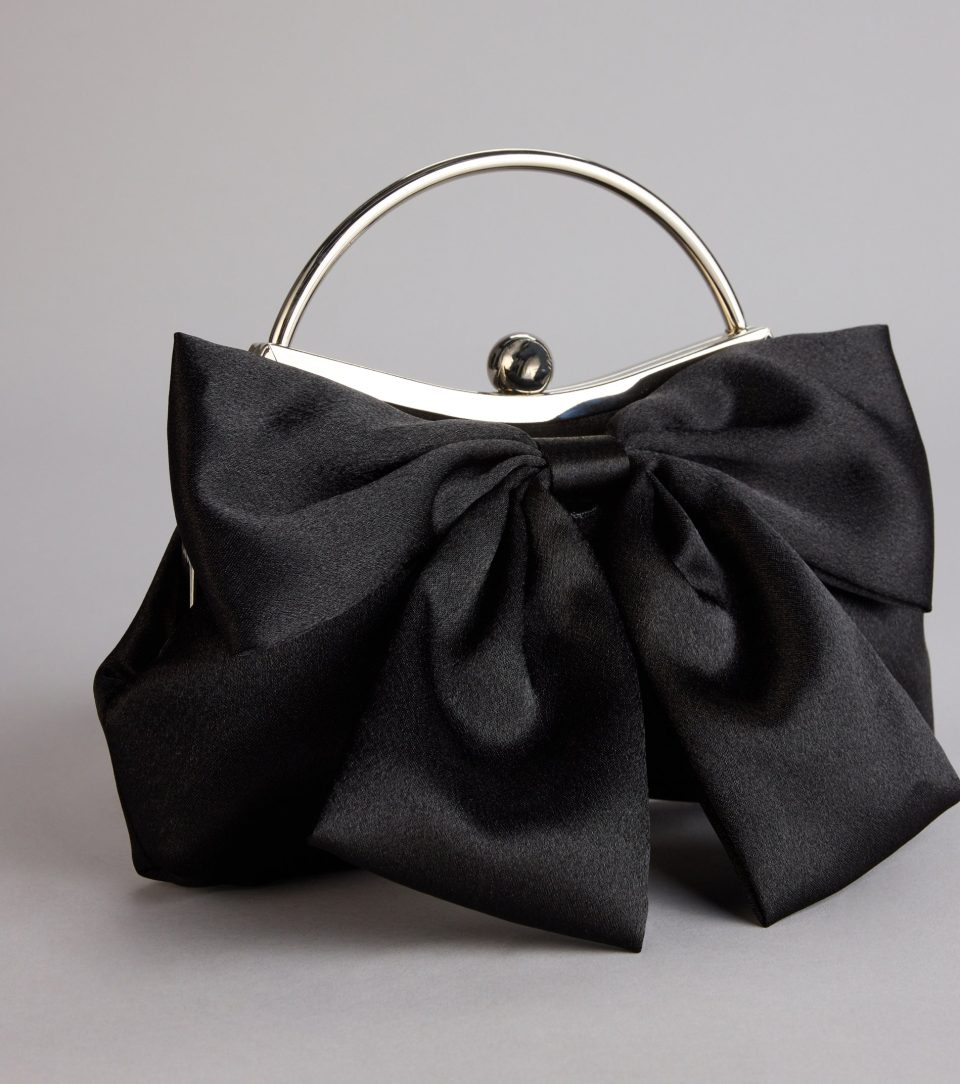 Sweet Luxe Satin Bow Clutch Purse