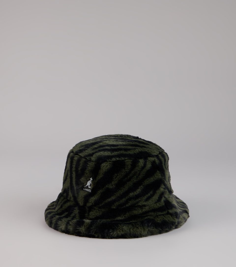 Kangol Zebra Print Faux Fur Bucket Hat