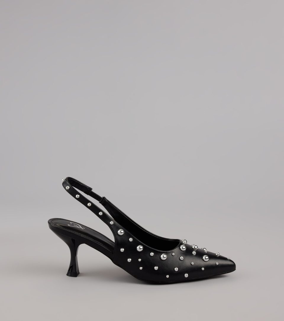 Edge Play Studded Slingback Pumps