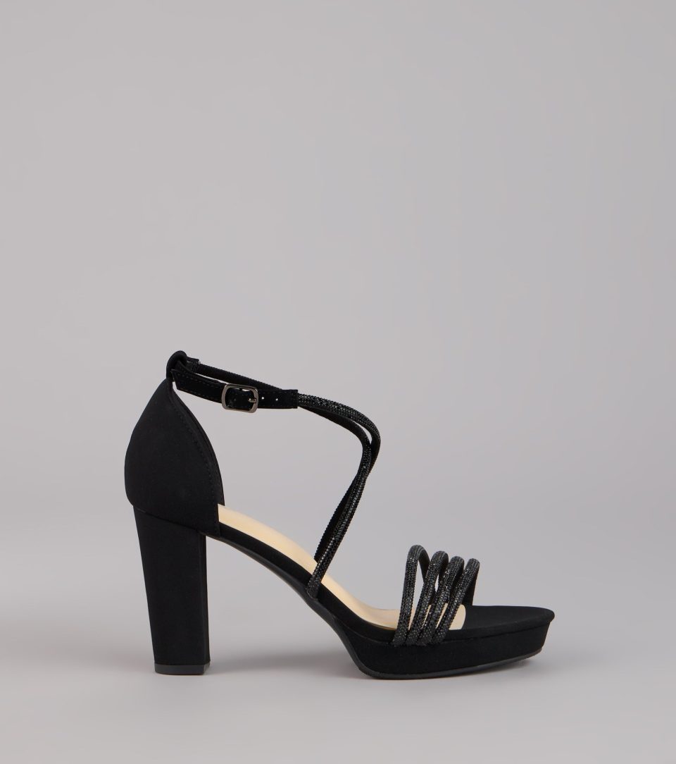 Glow Getter Rhinestone Block Heels