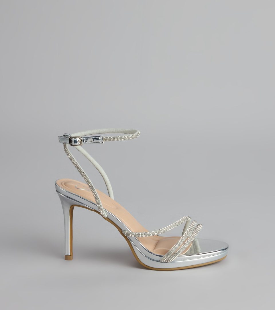 Radiance Rhinestone Metallic Stiletto Heels