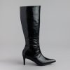 Sleek Stance Faux Leather Stiletto Boots