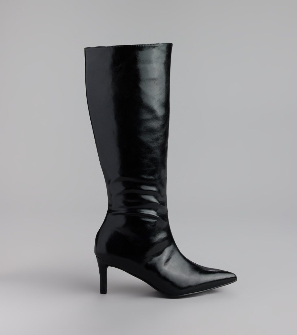 Sleek Stance Faux Leather Stiletto Boots