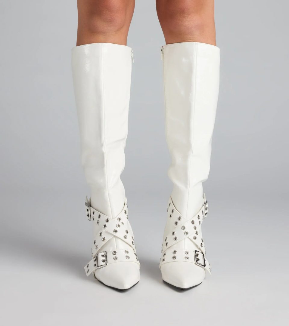 Follow My Lead Buckle Stiletto Boots