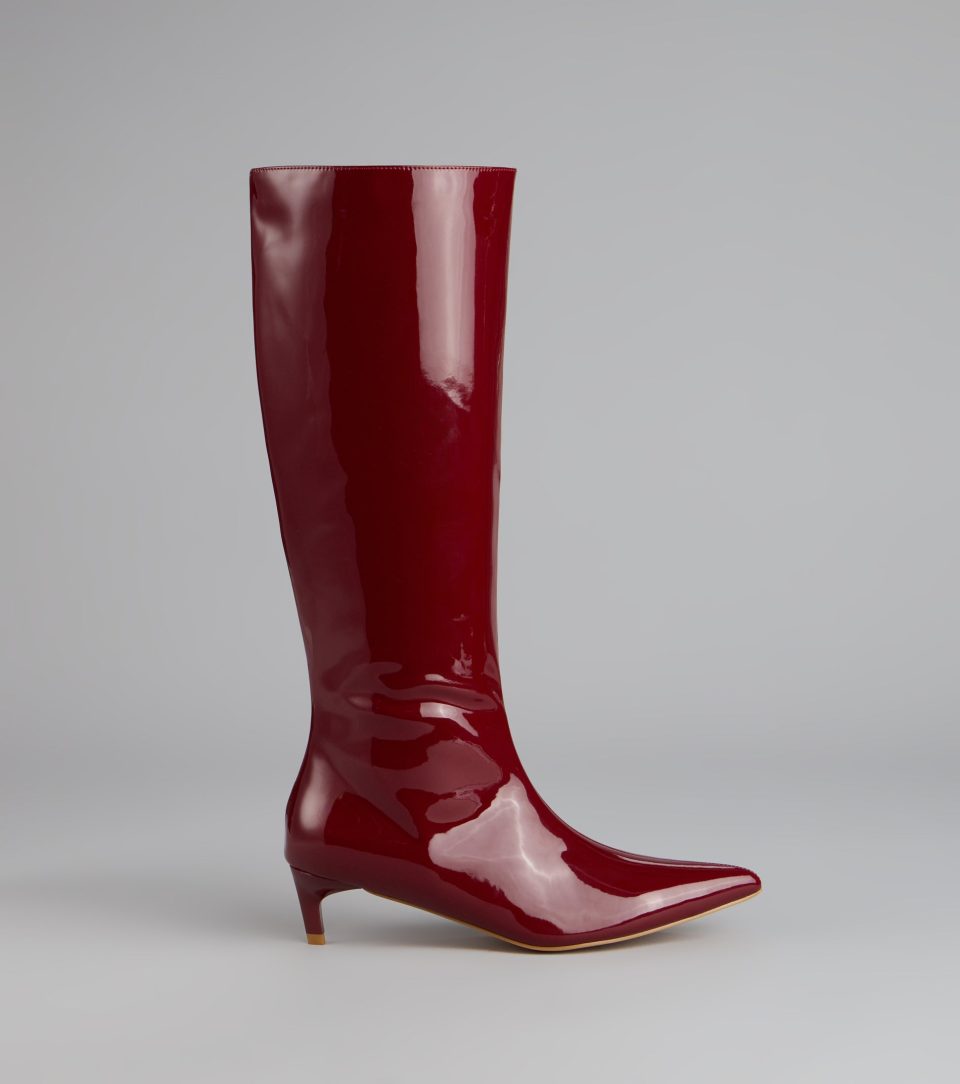 Attitude Strut Patent Stiletto Boots