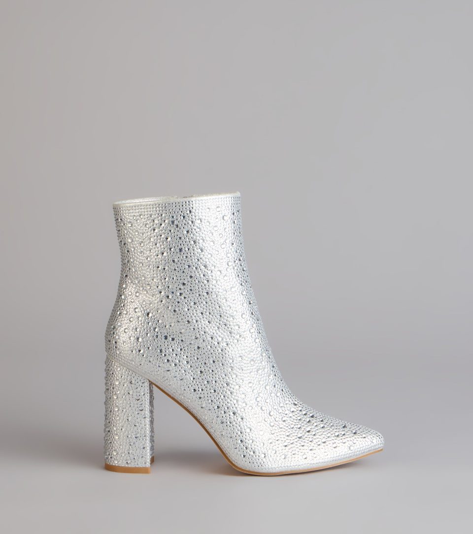 Starstruck Rhinestone Block Heel Booties