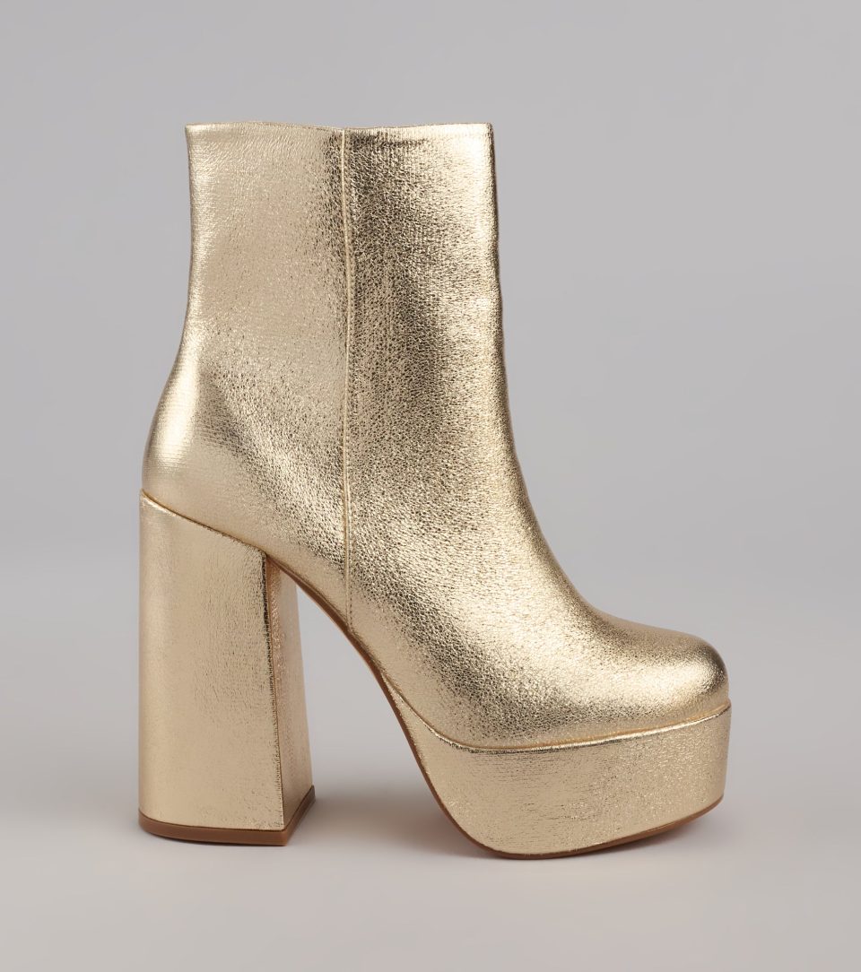 Disco Fever Metallic Platform Booties