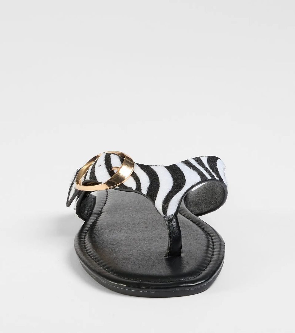 Statement Gleam Buckle Thong Sandals