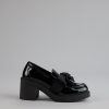 Gloss And Bow Block Heel Loafers